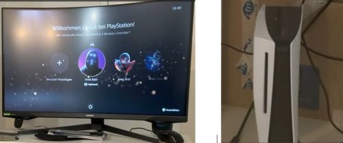 PS5 réparée affichant le menu sur un téléviseur